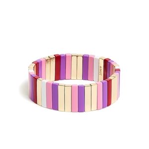 J.Crew enamel stretchy bracelet, pink